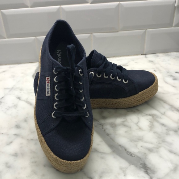superga navy platform sneakers